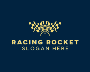 Racer Flag Helmet logo design