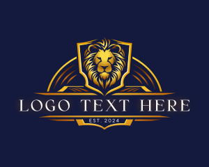 Elegant Shield Lion logo