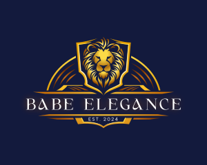 Elegant Shield Lion logo design