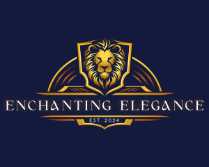 Elegant Shield Lion logo design