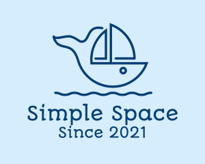 Blue Whale Boat logo design