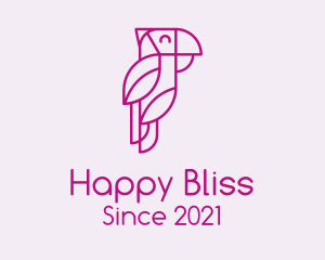 Purple Happy Parrot  logo design