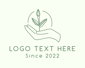 Leaf Sprout Hand logo