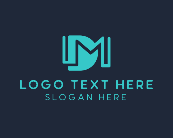 Letter Dm logo example 3