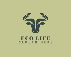 Eco Bull Leaf logo design