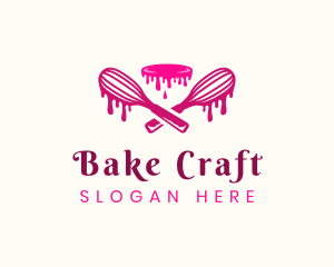 Whisk Baking Cake logo design