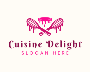 Whisk Baking Cake logo design