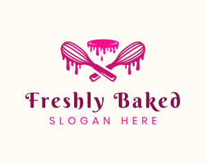 Whisk Baking Cake logo design