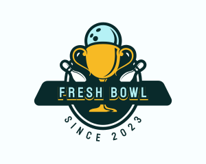 Bowling Championship Trophy logo design