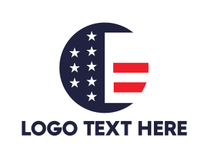 Round American Flag logo
