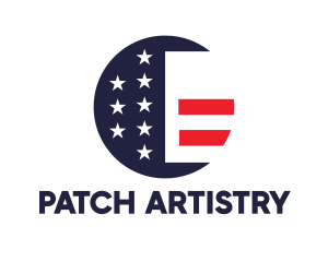 Round American Flag logo design