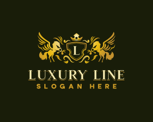 Pegasus Luxury Shield logo design