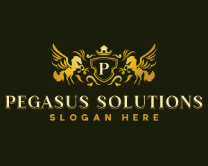 Pegasus Luxury Shield logo design