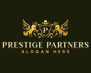 Pegasus Luxury Shield logo design