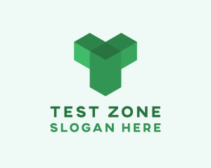 Green Isometric Letter T logo design