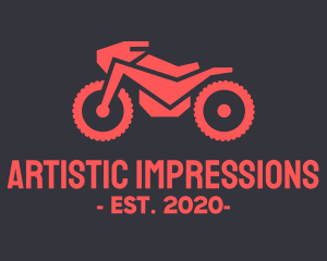 Automotive Red Motorcycle  logo design