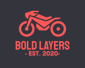 Automotive Red Motorcycle  logo design