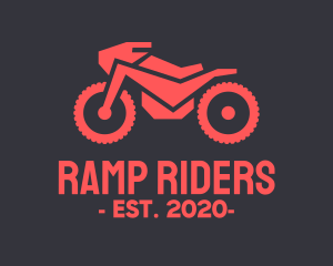 Automotive Red Motorcycle  logo design