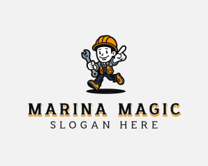 Handyman Mechanic Man logo design