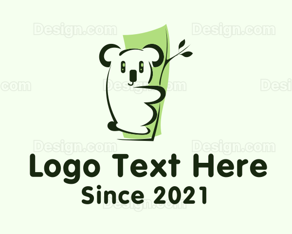 Cute Green Koala Logo