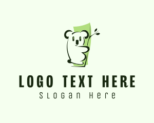 Cute Green Koala logo