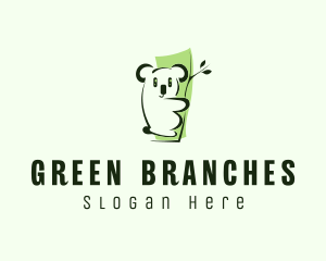 Cute Green Koala logo design