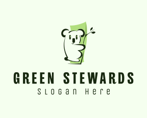 Cute Green Koala logo design