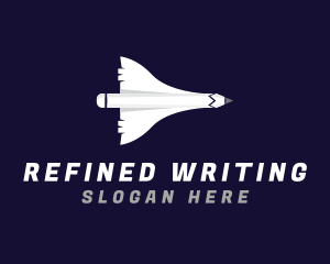 Space Aircraft Pencil logo design