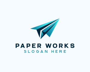 Fly Travel Paper Plane logo design