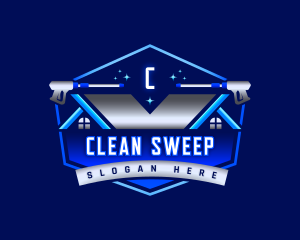 Power Wash Cleaning Roof logo design