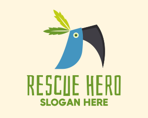 Tropical Blue Toucan Bird logo design