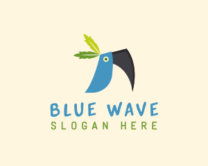 Tropical Blue Toucan Bird logo design