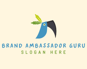 Tropical Blue Toucan Bird logo design