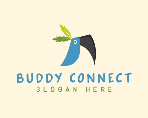 Tropical Blue Toucan Bird logo design