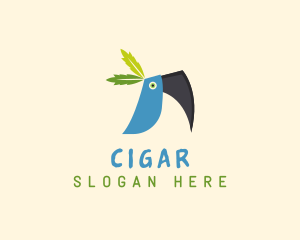 Tropical Blue Toucan Bird logo design