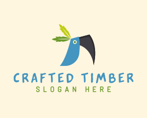 Tropical Blue Toucan Bird logo design