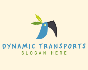 Tropical Blue Toucan Bird logo design