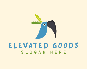 Tropical Blue Toucan Bird logo design