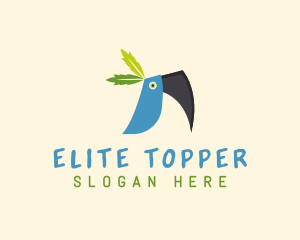 Tropical Blue Toucan Bird logo design