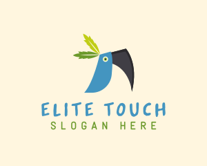 Tropical Blue Toucan Bird logo design