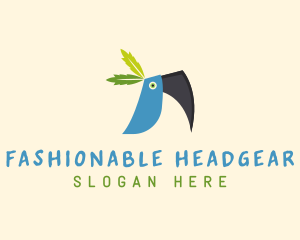 Tropical Blue Toucan Bird logo design