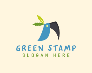 Tropical Blue Toucan Bird logo design