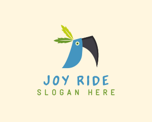 Tropical Blue Toucan Bird logo design