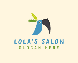 Tropical Blue Toucan Bird logo design