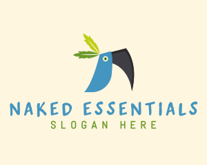 Tropical Blue Toucan Bird logo design