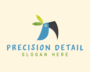 Tropical Blue Toucan Bird logo design