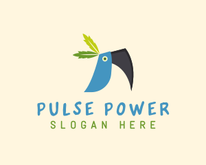 Tropical Blue Toucan Bird logo design