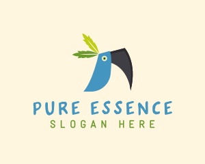 Tropical Blue Toucan Bird logo design