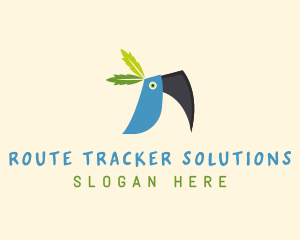 Tropical Blue Toucan Bird logo design