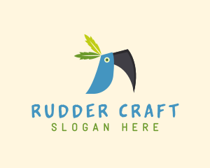 Tropical Blue Toucan Bird logo design